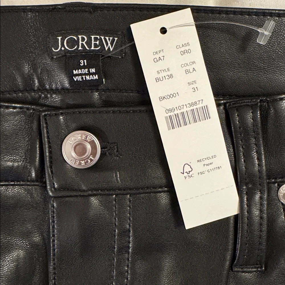 J.Crew Slim wide-leg pant in faux leather BU138